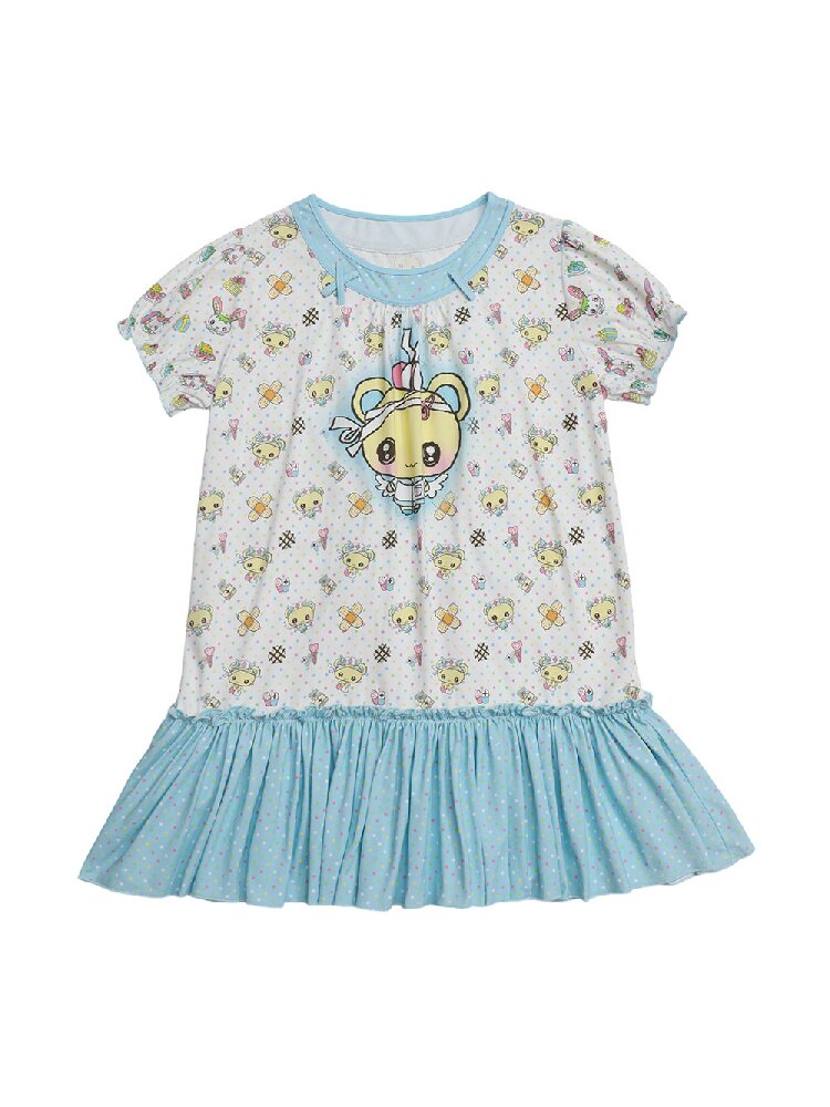 Printed Bear Bunny Fake Two Piece Dress【s0000017764】