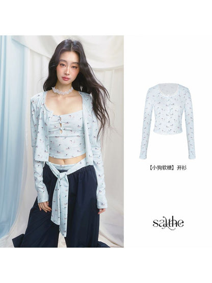 Printed Top Jacket Three Piece Set【s0000012159】