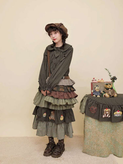 Vintage Girl Bear Dessert Cake Skirt【s0000014843】