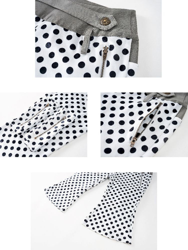 Polka dot wide-leg casual pants【s0000013180】