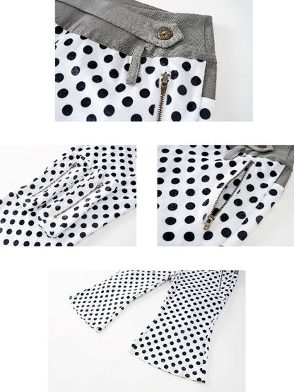 Polka dot wide-leg casual pants【s0000013180】