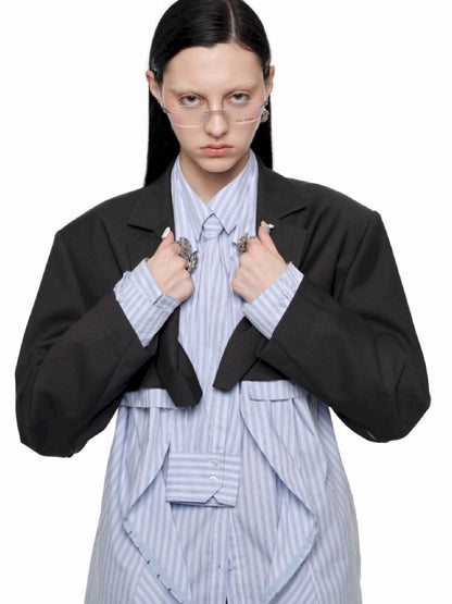 Ultra Short Gray Blazer【s0000011622】