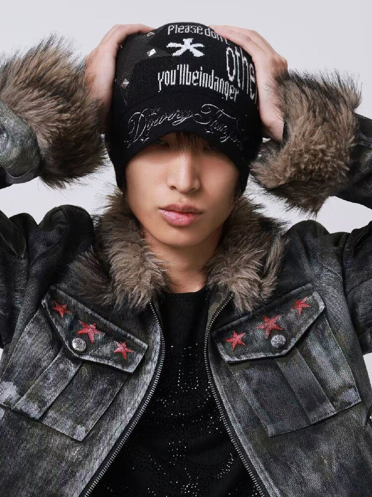 Star Pebble Leather Jacquard Hat【s0000018187】