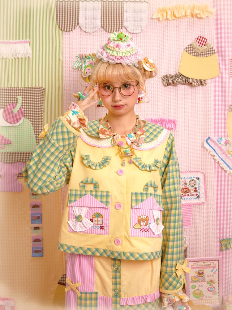 Jacket & Patchwork Half Skirt Set【s0000013703】