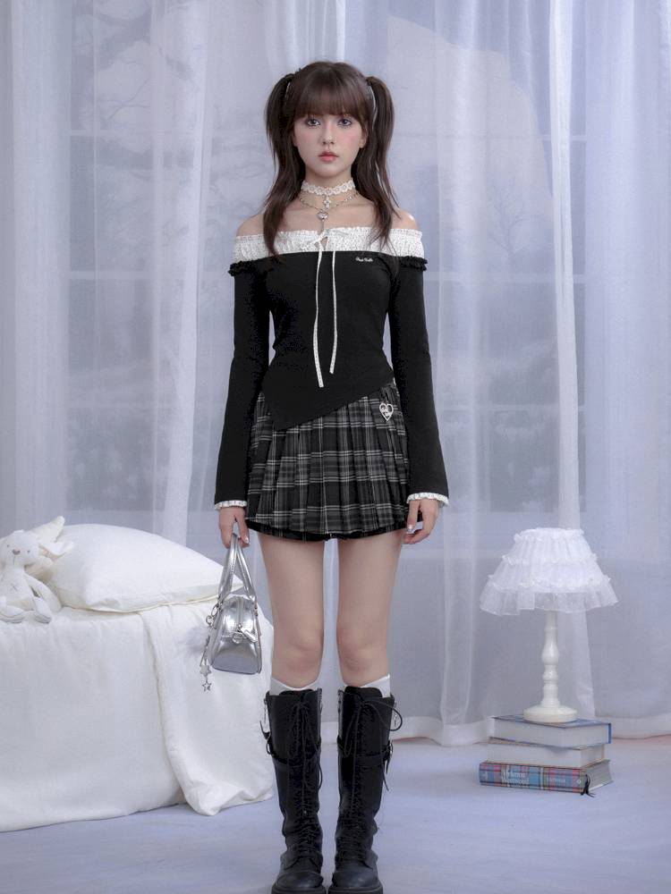 One-Shoulder Sweet Top T-Shirt【s0000014369】