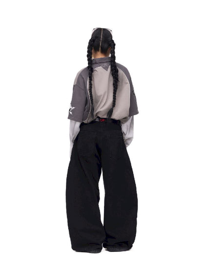 Simple Basic Washed Wide Leg Jeans【s0000011689】