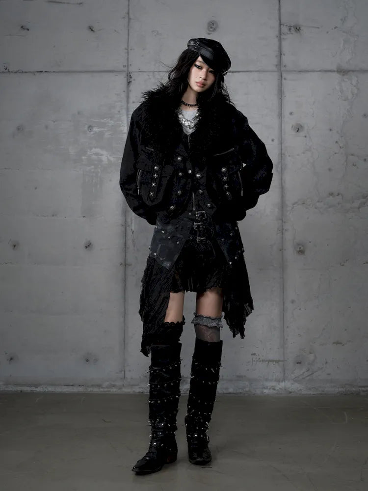 Asymmetrical multi-layer lace skirt【s0000013955】