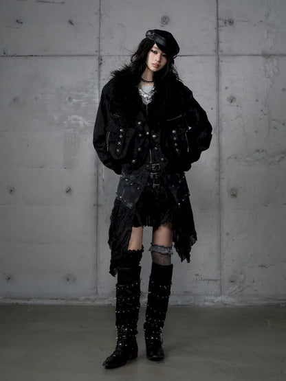 Asymmetrical multi-layer lace skirt【s0000013955】