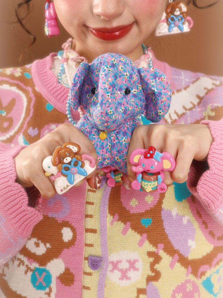 Swan Boat Rabbit Resin Earrings【s0000015593】