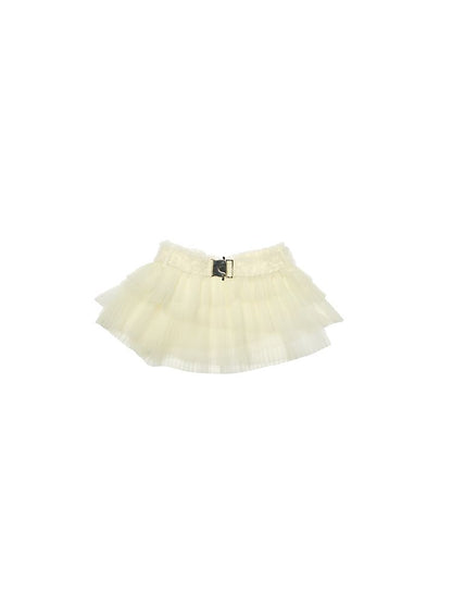 Irregular Multi-Layer Pleated Mesh Short Skirt【s0000011594】