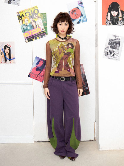 Digital Pattern Printed Long Sleeve T-Shirt【s0000011647】