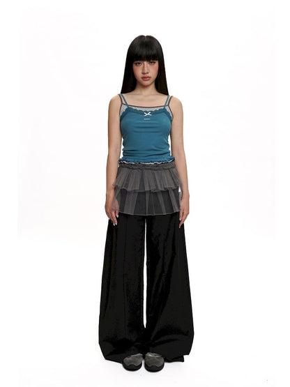 Bow Lace Ruffle Hem Camisole【s0000012489】