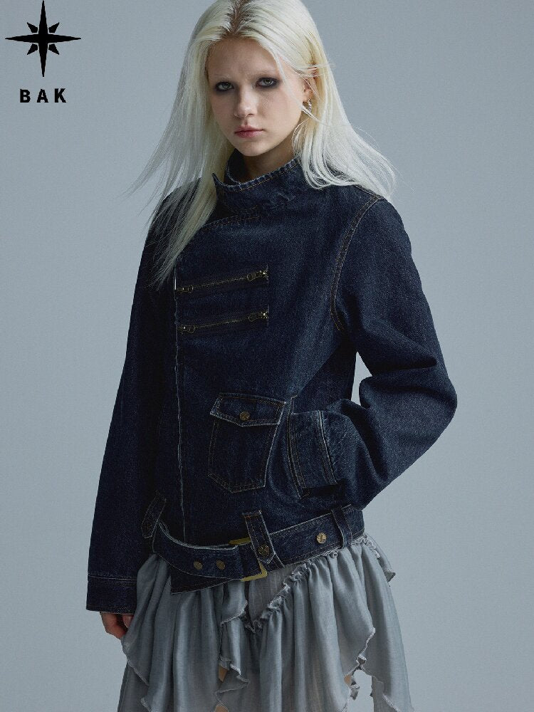Distressed Texture Denim Jacket Top【s0000018545】