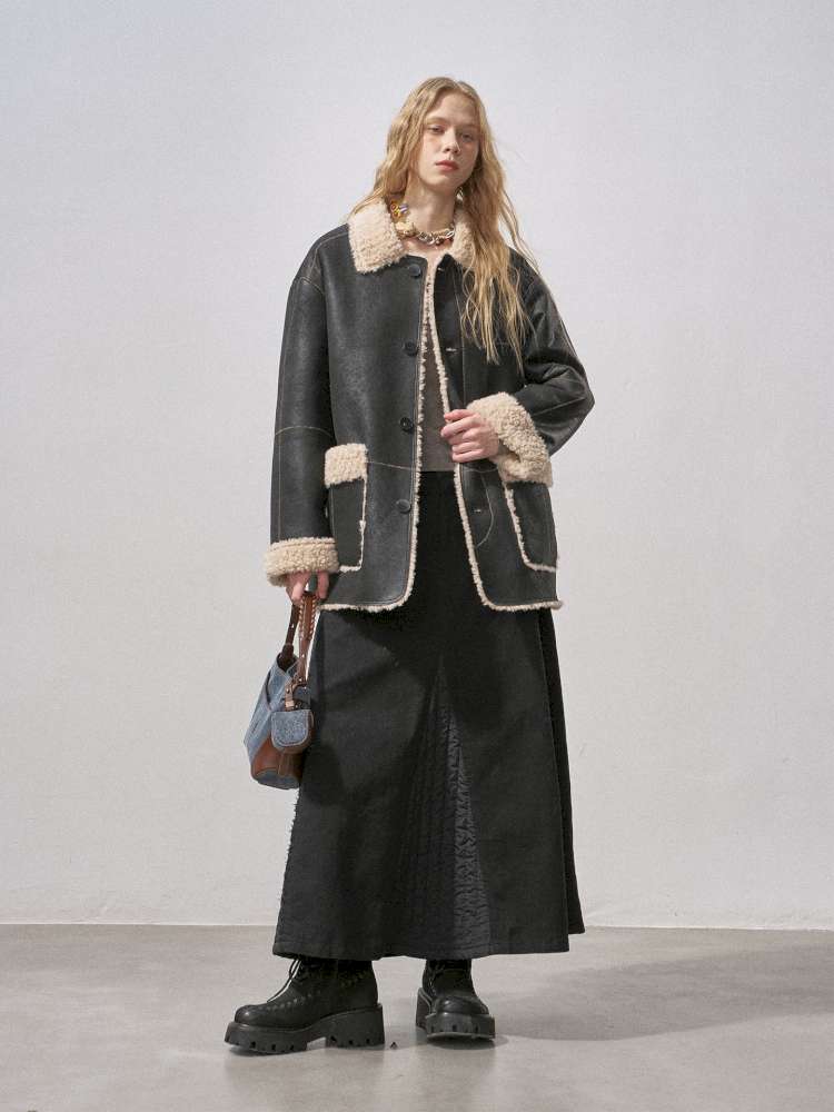 Cotton Paneled Quilted Maxi Skirt【s0000015213】