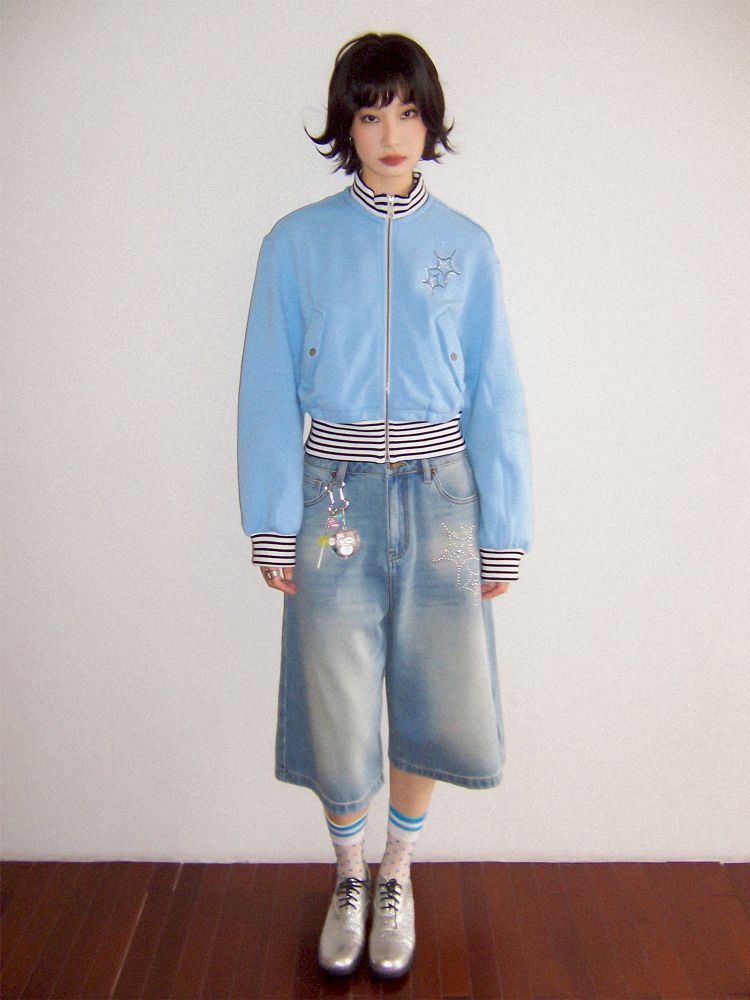 Starfish Hot Rhinestone Sweatshirt Jacket【s0000012278】