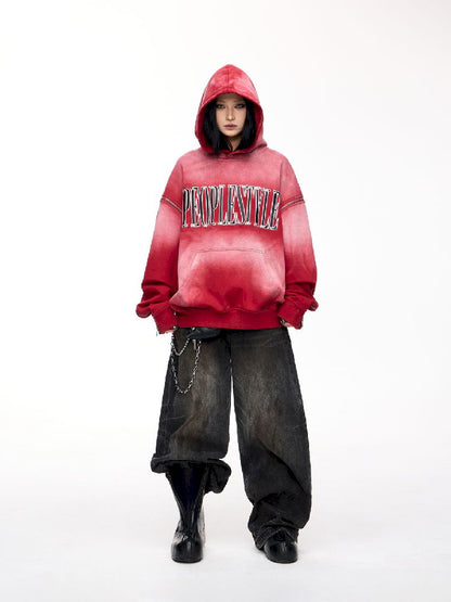 Washed Embroidered Hooded Sweatshirt【s0000011357】