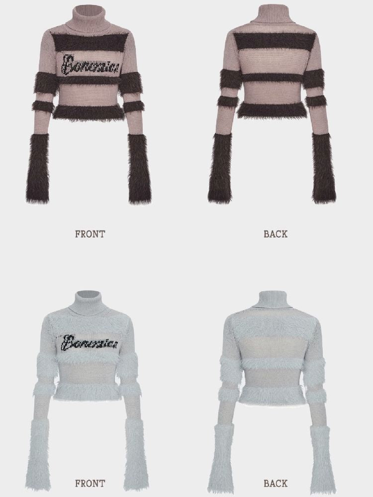 Spice girl splicing jacquard sweater【s0000005149】