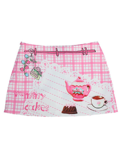 Printed Rose A Line Mini Skirt【s0000017457】