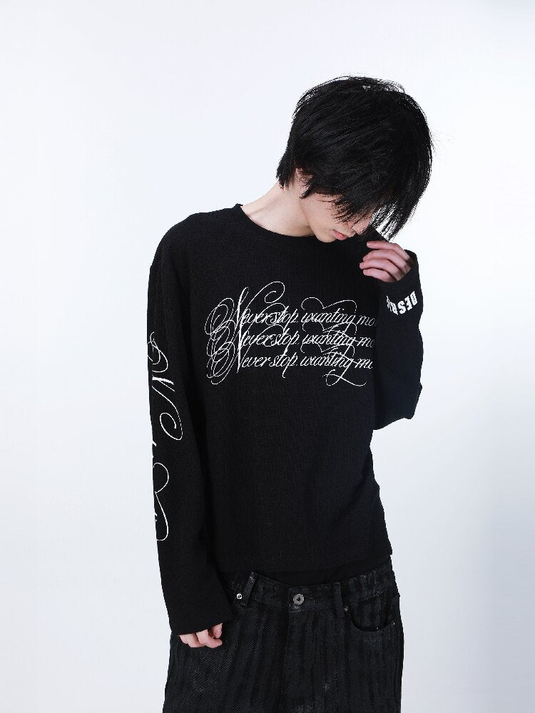 Flower Embroidered Waffle T-Shirt【s0000016186】
