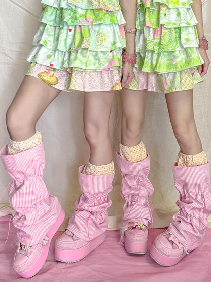 Polka Dot Stripe Drawstring Sockliner【s0000013235】