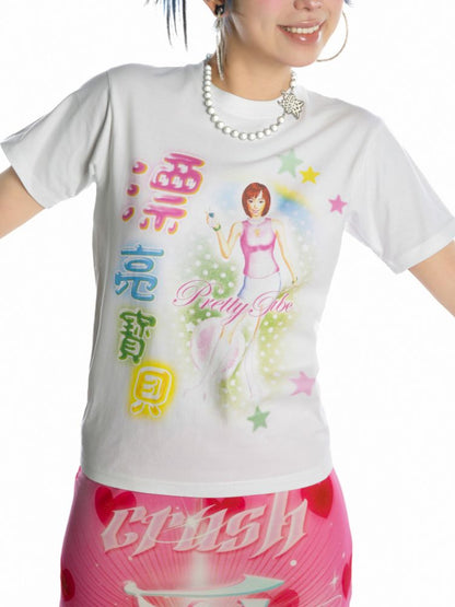 Cotton Slim Fit Straight Shoulder T-Shirt【s0000013170】