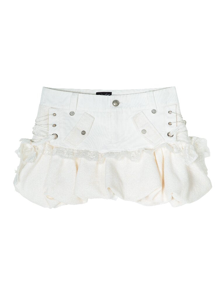 Patchwork Fitted Low Rise Short Skirt【s0000018376】