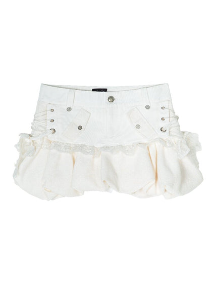 Patchwork Fitted Low Rise Short Skirt【s0000018376】