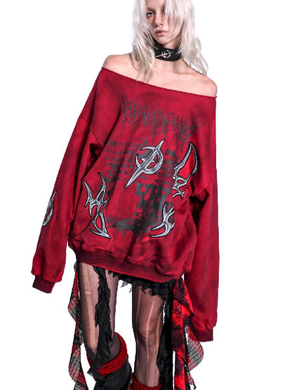 One Shoulder Y2K Sweatshirt【s0000011010】