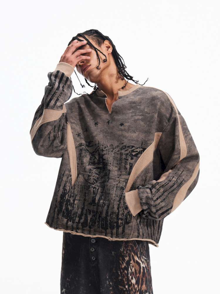 Dark Camouflage Ripped Cardigan【s0000015171】