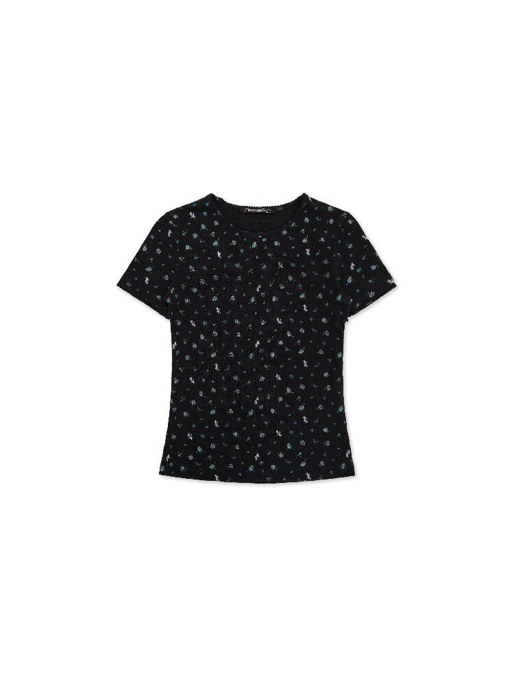 Hand Painted Floral Crew T-Shirt【s0000017919】