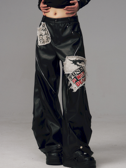 Studded Loose Curved-Leg Pants【s0000014455】