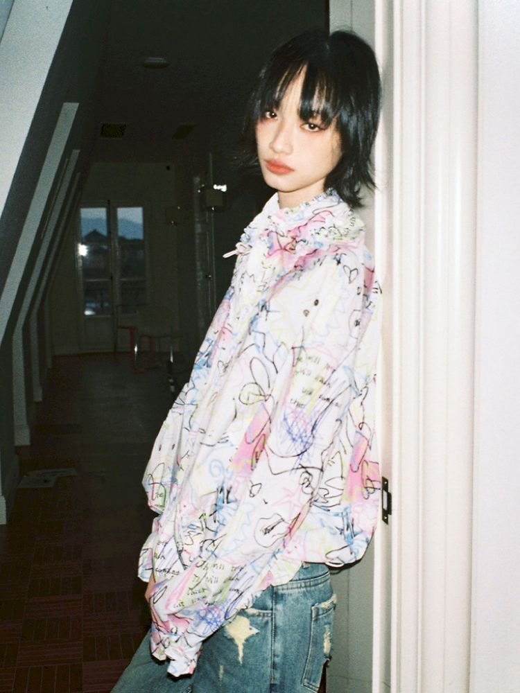 Graffiti Pod Collar Sunbrella Jacket【s0000012418】
