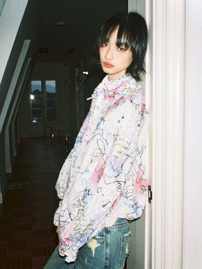 Graffiti Pod Collar Sunbrella Jacket【s0000012418】