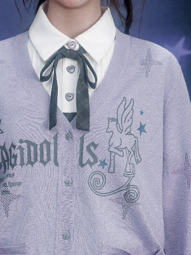 Galaxy Light Purple Star Cardigan【s0000015755】