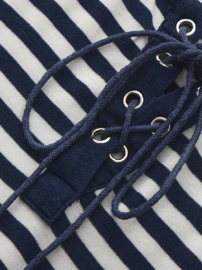 Striped Drawstring Base Layer Set【s0000019259】