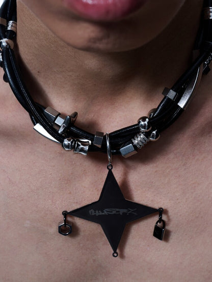 High-End Leather Beaded Necklace【s0000018832】