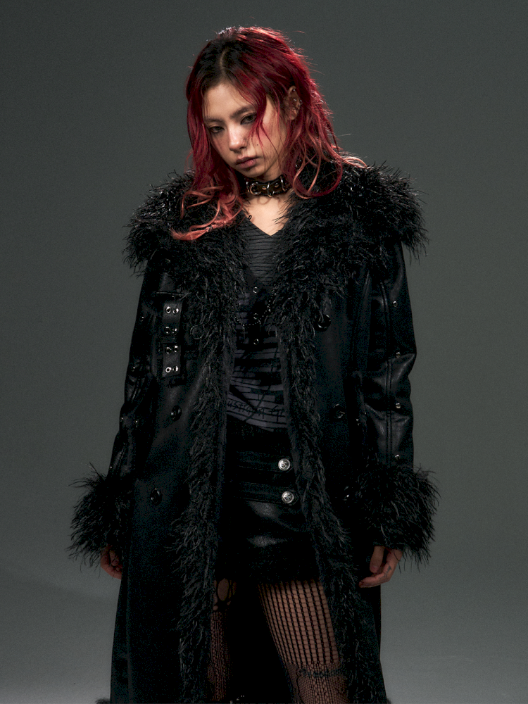 Double Breasted Fur Long Coat【s0000015021】