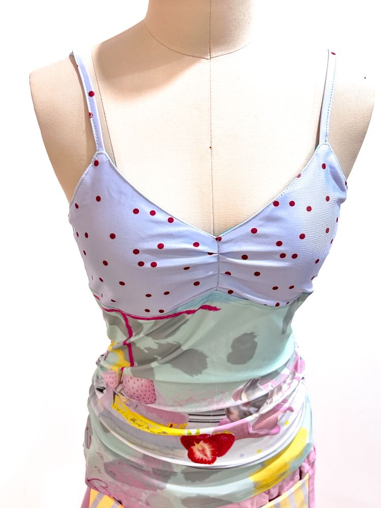 Pleated Polka Dot Irregular Suspenders【s0000012479】