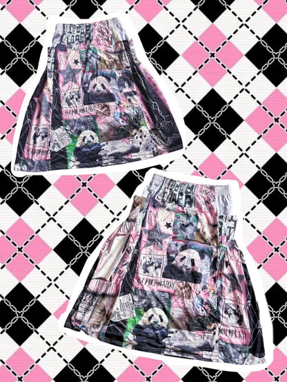 Elastic Waist Cute Print Midi Skirt【s0000013977】