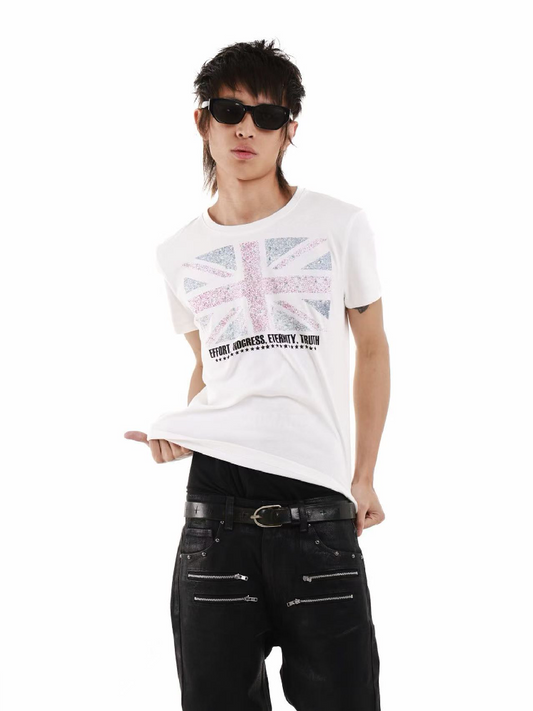 Distressed Star Union Jack T-Shirt【s0000018248】