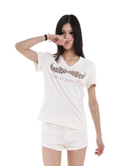 Leopard Print Slogan Short Sleeve【s0000018242】