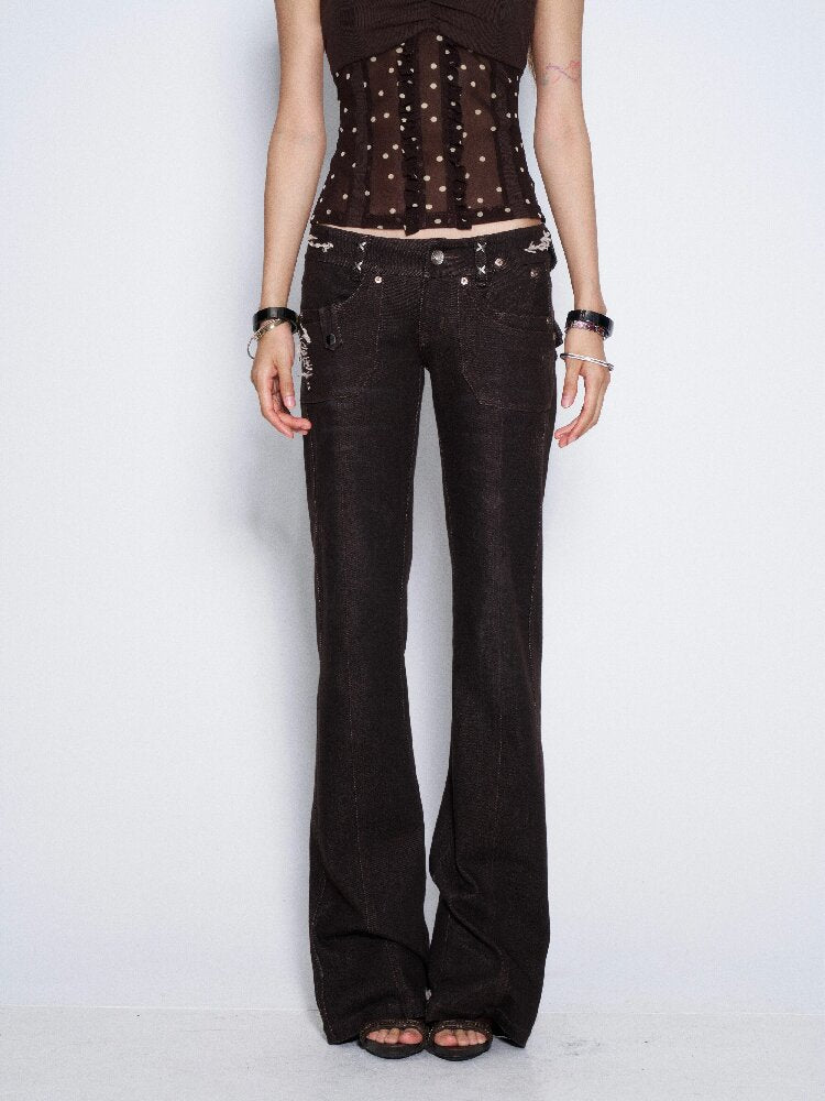 Distressed Embroidered Denim Pants【s0000016671】