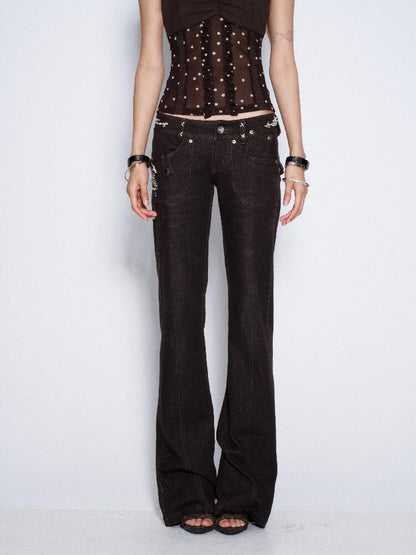 Distressed Embroidered Denim Pants【s0000016671】