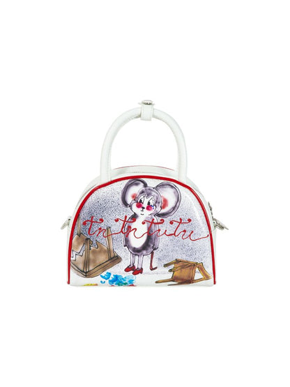 Small mouse microfiber leather handbag【s0000012826】