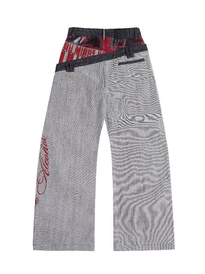 Cow Scimitar Wide Leg Denim Jeans【s0000016966】