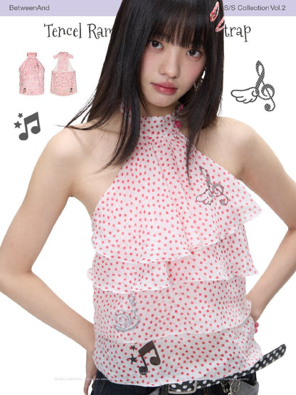 Pink Polka Dot Halterneck Sling【s0000016400】