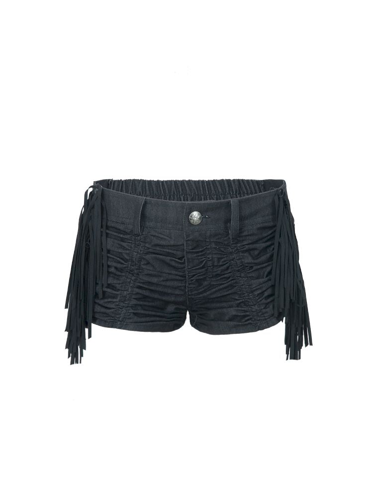 Micro-Stretch Fabric Low-Waist Shorts【s0000012704】