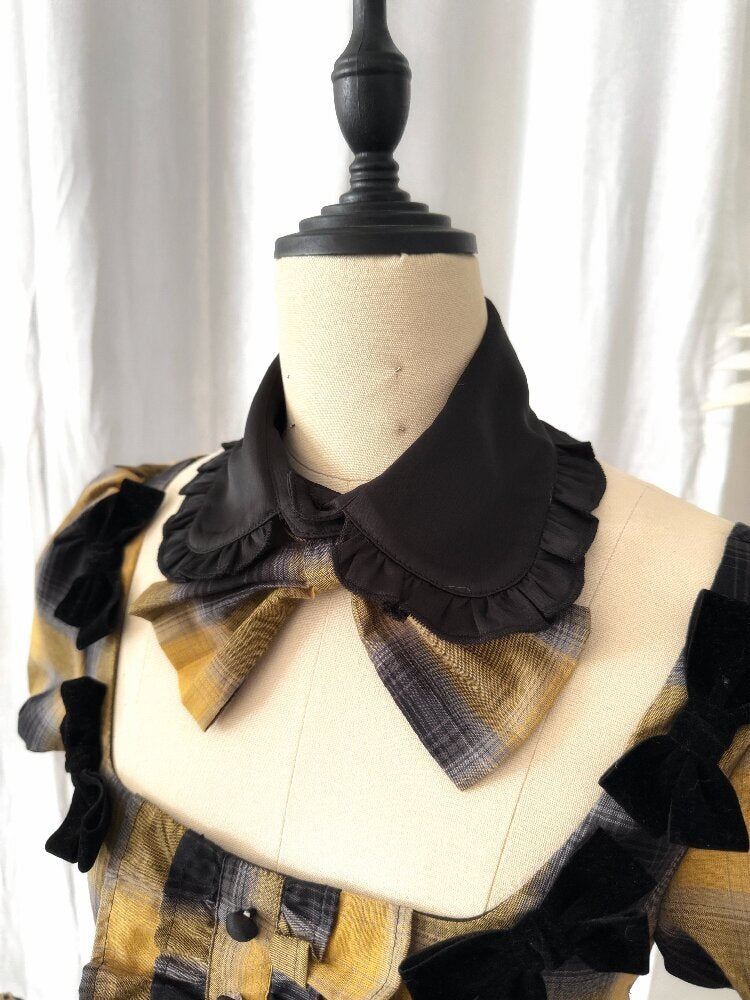 Plaid Puff Sleeve Lantern Dress【s0000016892】