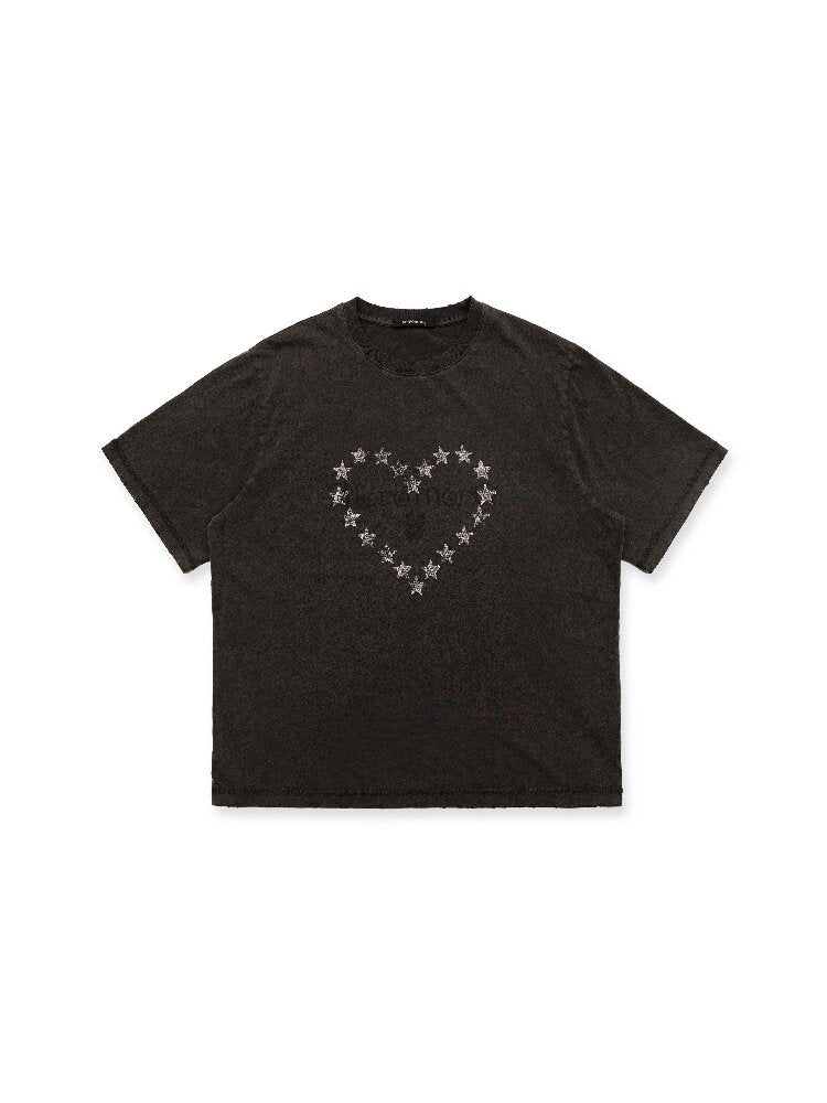 Love Star Glitter Distressed Tee【s0000016434】