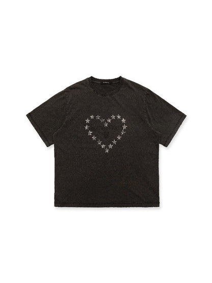 Love Star Glitter Distressed Tee【s0000016434】